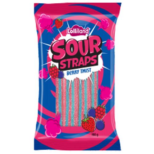 Lolliland Sour Straps 160gm - Berry Twist (Case of 12)