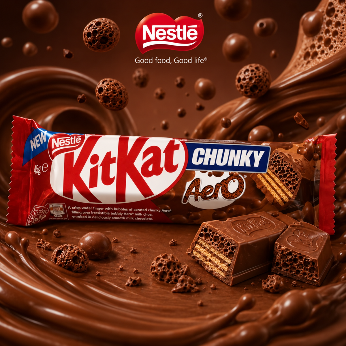 Australian Kit Kat Chunky - Areo Chocolate (Case of 36)