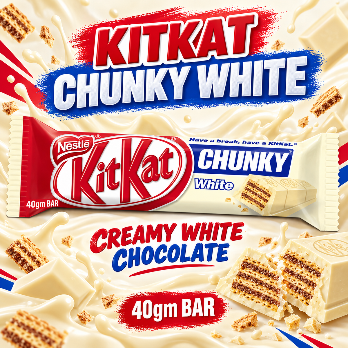 European Kit Kat Chunky - White Chocolate 40gm (Case of 24)