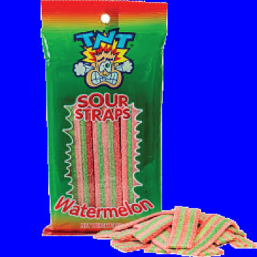 TNT Sour Watermelon Straps 150gm — Case of 12
