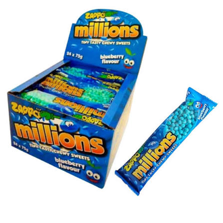 Australian Zappo Millions Blue Raspberry 75gm - Case of 24