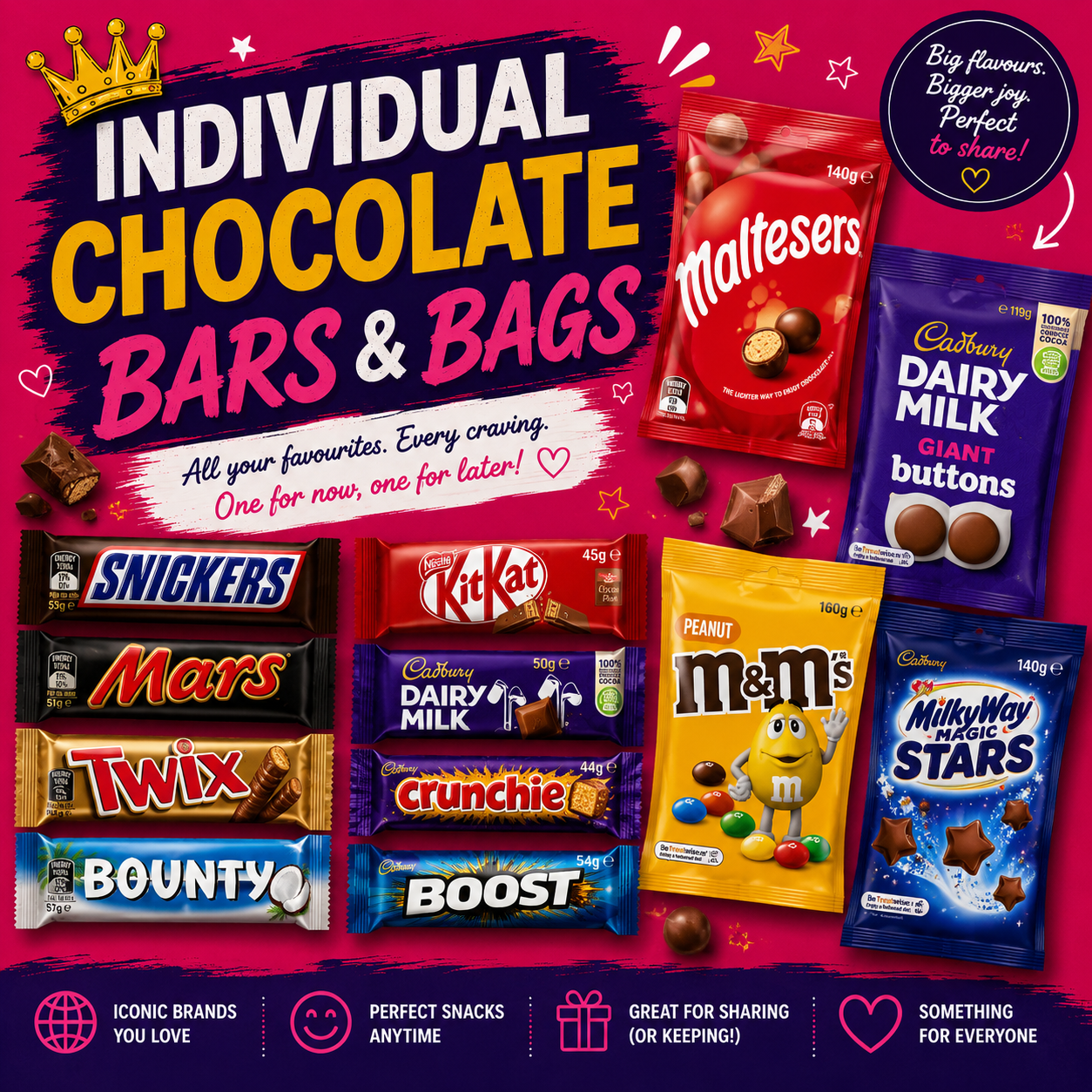 Individual Chocolate Bars & Bags