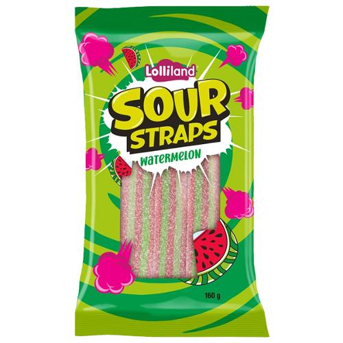 Lolliland Sour Straps 160gm - Watermelon (Case of 12)