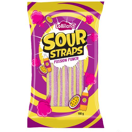 Lolliland Sour Straps 160gm - Passion Punch (Case of 12)