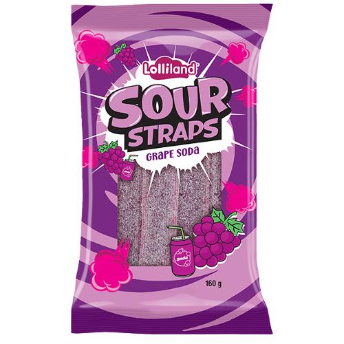 Lolliland Sour Straps 160gm -Grape