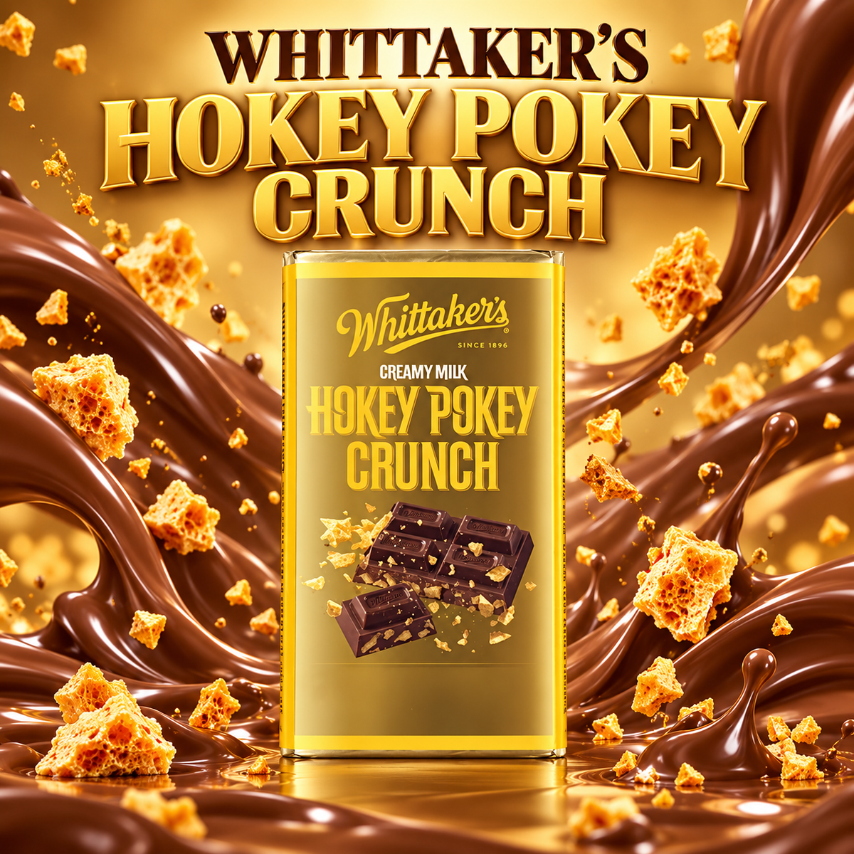 New Zealand Whittaker’s Hokey Pokey Crunch Chocolate Block 250gm (Case of 12)