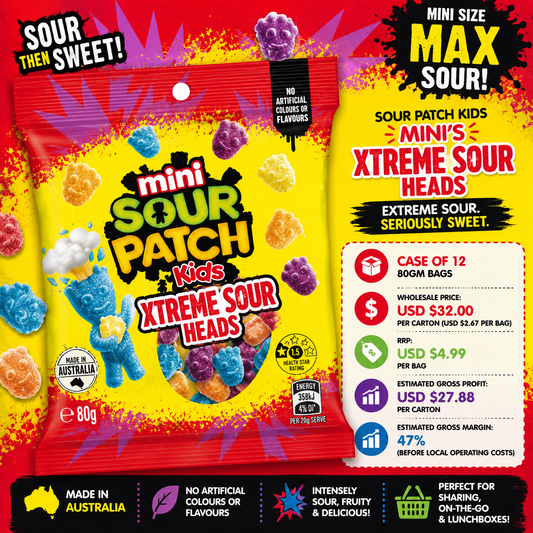 Sour Patch Kids Mini's XTREME SOUR (Case of 12)