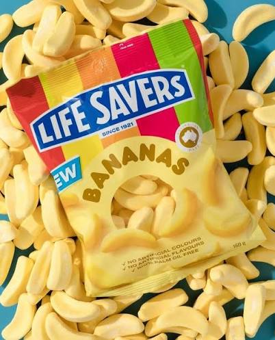 Lifesavers Bananas 160gm Bags (Case of 12)