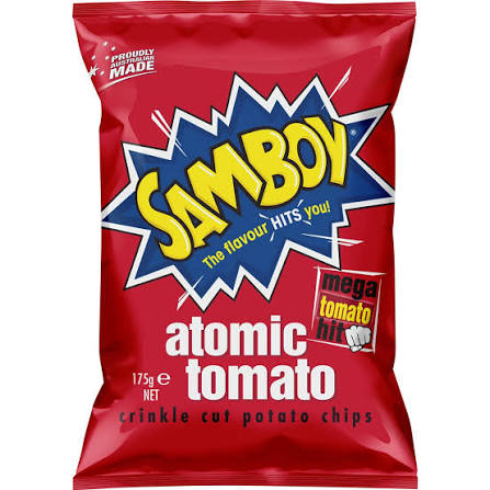 Australian Samboy Atomic Tomato Chips 175gm (Case of 12)