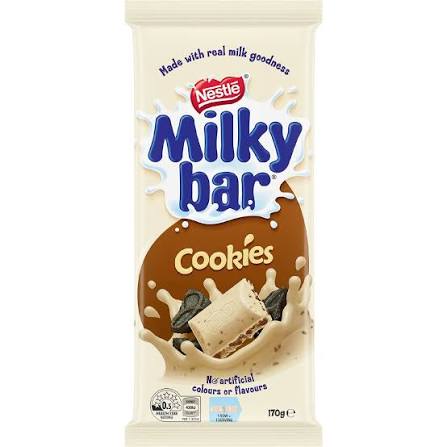 Australian Milkybar + Cookies Block 170gm (Case of 13)