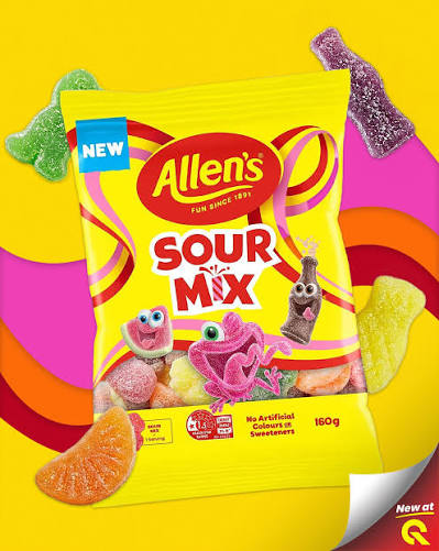 Allen's Lollies - Sour Mix 160gm (Case x12)