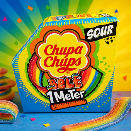 Chupa Chups Sour Belt 1 Metre 55gm — Case of 9