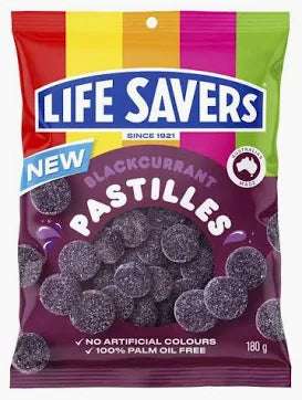 Lifesavers BlackCurrant Pastilles 180gm Bags (Case of 12)