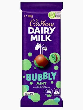 Australian Cadbury Block -  Bubbly Mint 160gm (Case of 15)