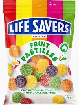 Lifesavers Fruit Pastilles 180gm Bags (Case of 12)